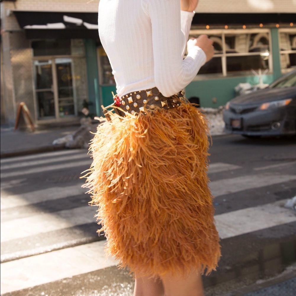 Authentic Ostrich Feather Yellow Skirt 💛